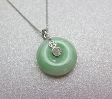 Load image into Gallery viewer, Lucky Genuine Grade A Natural Jade &amp; 925 Sterling Silver Crystal Agogo Pendant