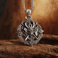 Japanese Black Samurai Mens Amulet Pendant Necklace