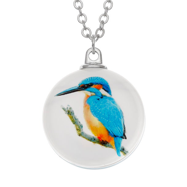 Lucky Kingfisher Bird Pendant Necklace