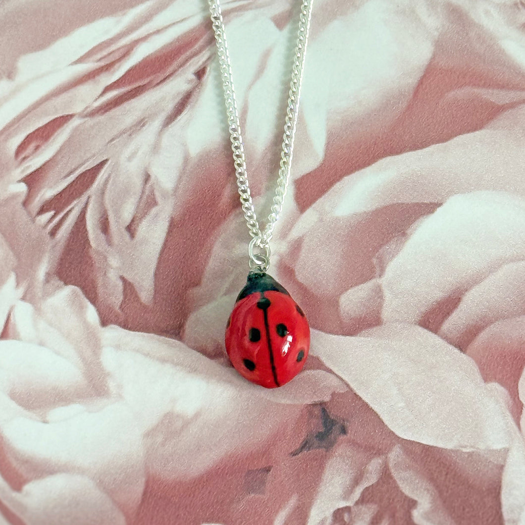 Ladybird Porcelain Pendant Necklace
