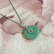 Certified Jade and Sterling Silver Agogo Pendant Necklace