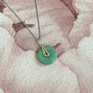 Certified Jade and Sterling Silver Agogo Pendant Necklace