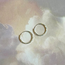 Load image into Gallery viewer, Sterling Silver Diamond-cut Sleeper Hoop Earrings