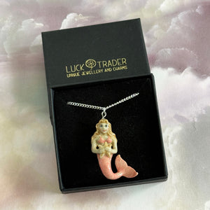 Mermaid Porcelain Pendant Necklace