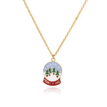 Load image into Gallery viewer, Christmas Snow Globe Pendant Necklace