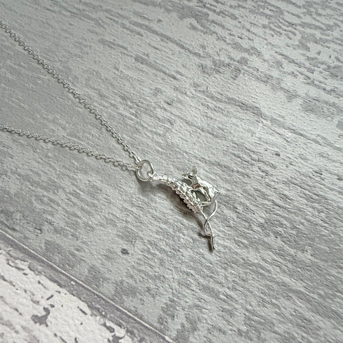 Sterling Silver Solid 925 Mouse Pendant Necklace
