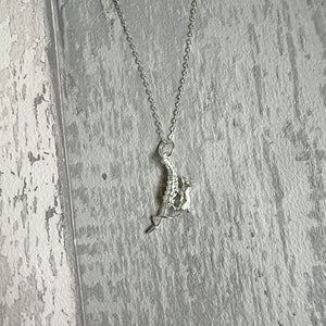 Sterling Silver Solid 925 Mouse Pendant Necklace