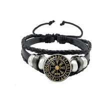 Load image into Gallery viewer, The Helm of Awe and Terror Viking Leather Bracelet