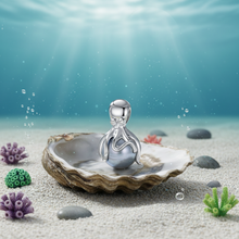Load image into Gallery viewer, Octopus Bracelet Charm with Real Opal Crystals and a Blue Pearl