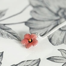 Load image into Gallery viewer, Pink Hibiscus Flower Porcelain Pendant Necklace