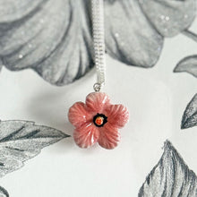 Load image into Gallery viewer, Pink Hibiscus Flower Porcelain Pendant Necklace