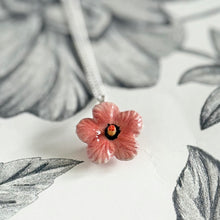 Load image into Gallery viewer, Pink Hibiscus Flower Porcelain Pendant Necklace