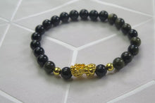 Load image into Gallery viewer, Real Black Obsidian Pixiu Feng Shui Wealth and Good Luck Bracelet