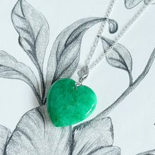 Load image into Gallery viewer, Certified Jade Heart Pendant Necklace