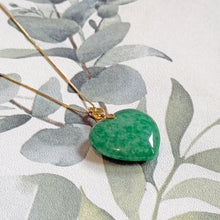 Load image into Gallery viewer, Certified Jade Heart Pendant Necklace in Gold