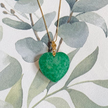 Load image into Gallery viewer, Certified Jade Heart Pendant Necklace in Gold