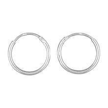 Load image into Gallery viewer, Sterling Silver Plain Sleeper Hoop Earrings