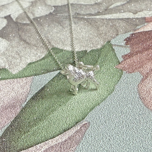 Sterling Silver Poodle Dog Pendant Necklace