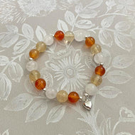 Power & Vitality Sterling Silver Heart Charm Gemstone Bracelet