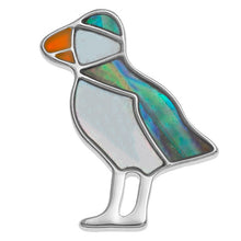 Load image into Gallery viewer, Lucky Genuine Paua Shell and Mother of Pearl Puffin Brooch