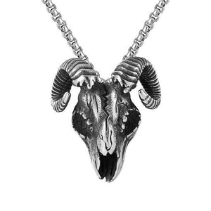 Ram Skull Pendant Necklace