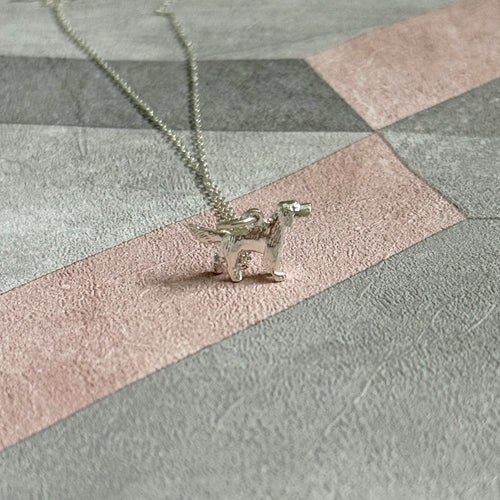 Sterling Silver Retriever Dog Pendant Necklace
