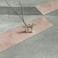 Sterling Silver Retriever Dog Pendant Necklace