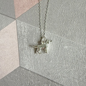 Sterling Silver Retriever Dog Pendant Necklace