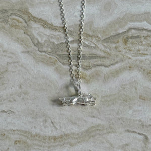 Solid 925 Sterling Silver Running Fox Pendant Necklace