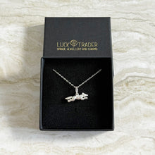 Load image into Gallery viewer, Solid 925 Sterling Silver Running Fox Pendant Necklace