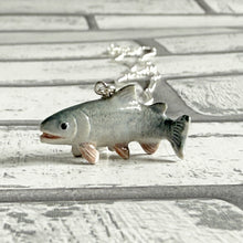 Load image into Gallery viewer, Salmon Fish Sealife Porcelain Pendant Necklace