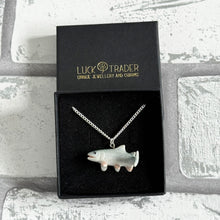 Load image into Gallery viewer, Salmon Fish Sealife Porcelain Pendant Necklace