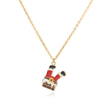 Load image into Gallery viewer, Santa Stuck In a Chimney Christmas Pendant Necklace