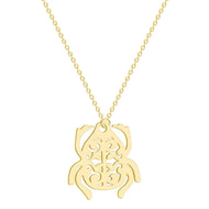 Ancient Egyptian Scarab Beetle Filigree Pendant Necklace