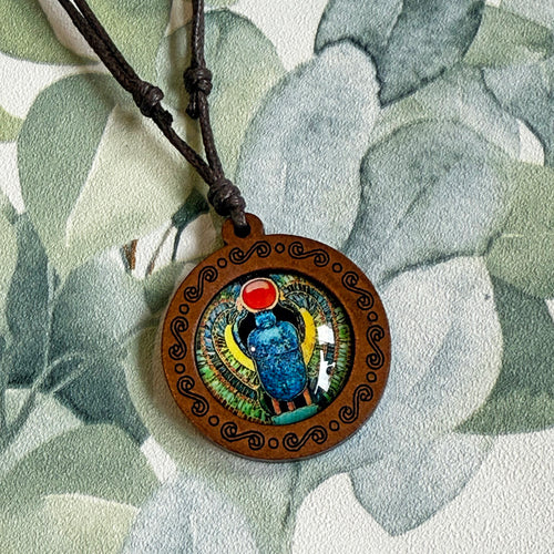 Ancient Egyptian Scarab Beetle Pendant Necklace