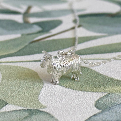 Solid 925 Sterling Silver Sheep Pendant Necklace