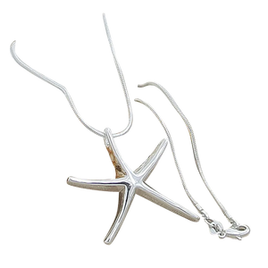 Sterling Silver Starfish Beach Pendant Necklace