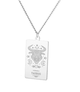 Horoscope Zodiac Pendants Necklace in Gold & Silver