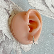 Load image into Gallery viewer, Sterling Silver Facetted Creole Hoop Earrings