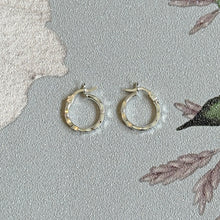 Load image into Gallery viewer, Sterling Silver Facetted Creole Hoop Earrings