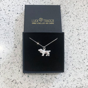 Stunning Sterling 925 Silver Spaniel Pendant Necklace