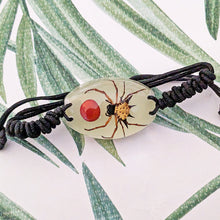 Load image into Gallery viewer, Real Spiny Backed Orb Weaver Glow in the Dark Spider Bracelet
