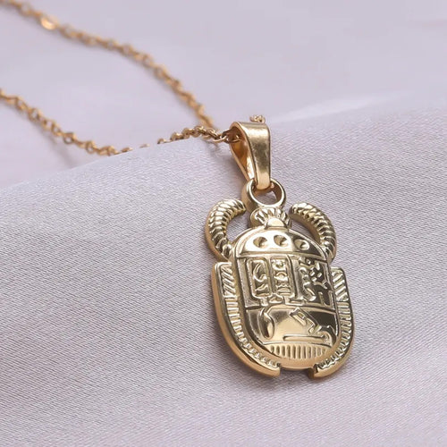 Ancient Egyptian Scarab Beetle Pendant Necklace