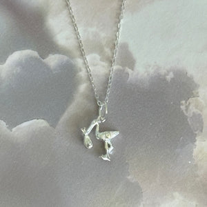Solid 925 Sterling Silver Stork Pendant Necklace
