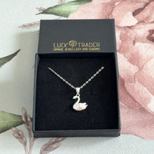 Load image into Gallery viewer, Solid 925 Sterling Silver Elegant Swan Bird Pendant Necklace