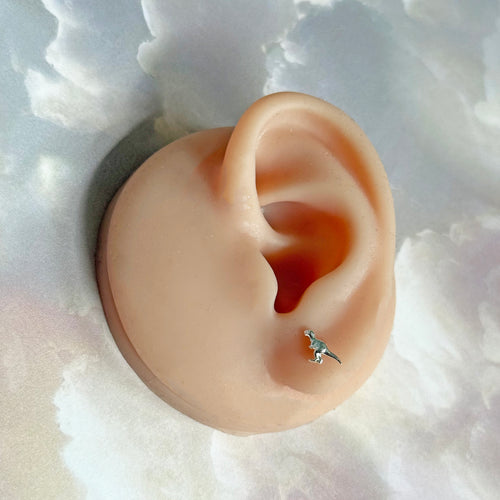 Sterling Silver T- Rex Tyrannosaurus Rex Dinosaur Stud Earrings