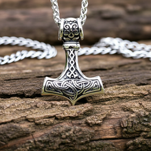Load image into Gallery viewer, Stainless Steel Thor's Hammer Norse Viking Mythology Heathen Pendant Necklace