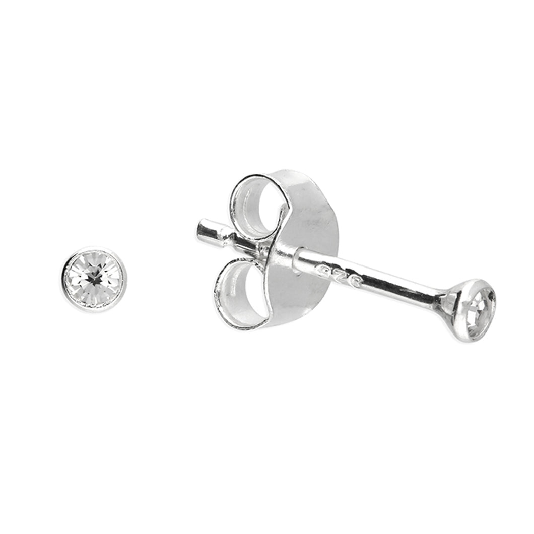 Sterling Silver Cubic Zirconia Tiny Stud Earrings