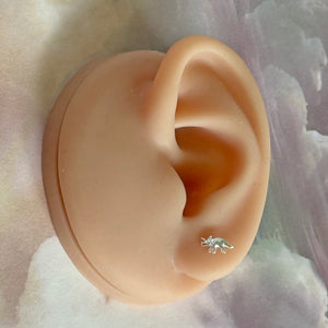 Sterling Silver Triceratops Dinosaur Stud Earrings