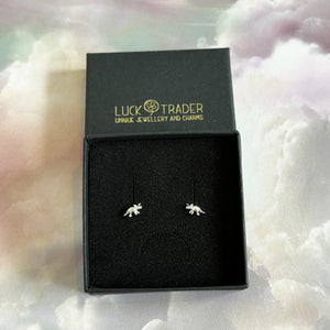 Sterling Silver Triceratops Dinosaur Stud Earrings